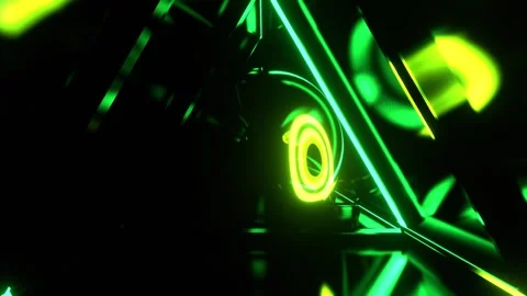 Green Psychedelic Neon Core in the Infinite Tunnel Background VJ Loop in 4K Stock Footage 316899617