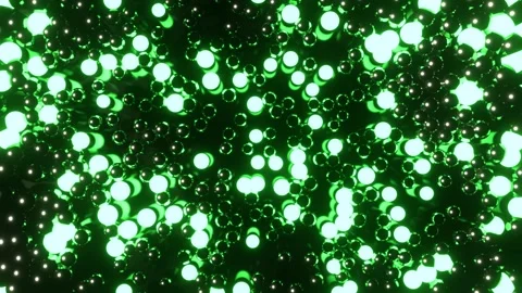 Green Pulsating Glowing Dots Background VJ Loop l 4K Stock Footage 302560710