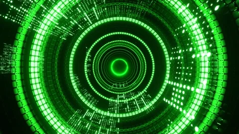Green Pulsing LED Tunnel Background VJ Loop in 4K Stock Footage 337926563