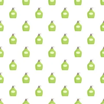 Green pump bottles repeating seamless pattern 스톡 일러스트
