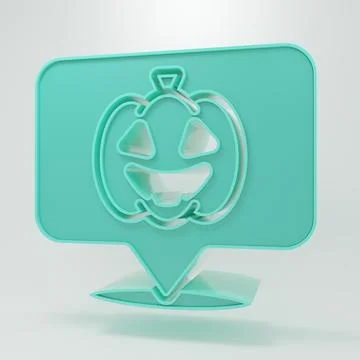 Green Pumpkin icon isolated on grey background. Happy Halloween party. Mini.. Stock Illustration