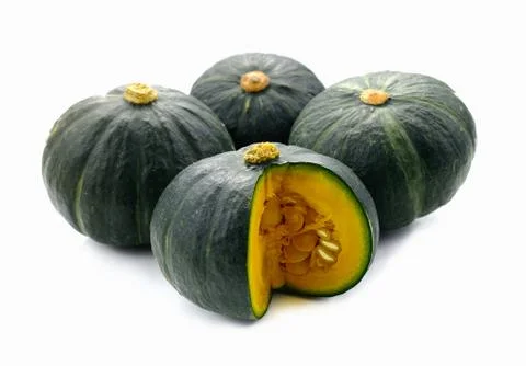 Green pumpkin on white background Stock Photos