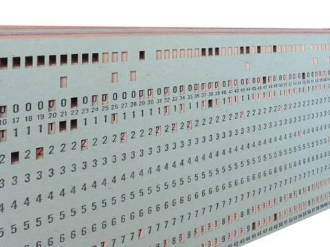 Green punched card for programming 库存照片