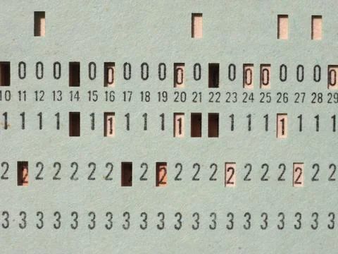Green punched card for programming 写真素材