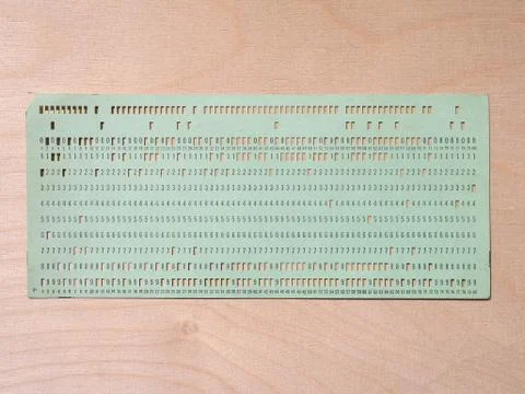 Green punched card for programming 写真素材