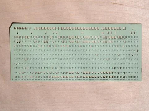 Green punched card for programming Stock-Fotos