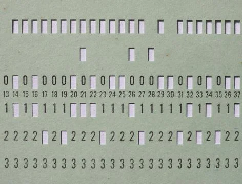 Green punched card for programming 写真素材