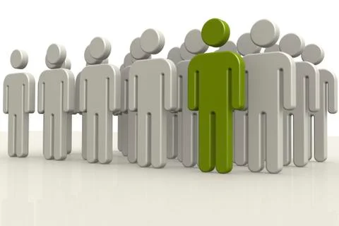 Green puppet of the group Stock-Illustration