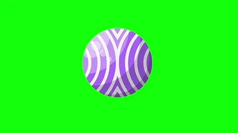 Green Purple Ball Arrow Horizontal 16:9 Green Screen Stock Footage 340459820