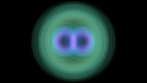 Green Purple Glowing Pulsating Circle Loop Animation on Black Background, Abstra Stock Footage 339881272