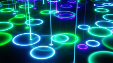 Green to Purple Neonpuddles Background Loop Animation in 4K Stock Footage 243293041