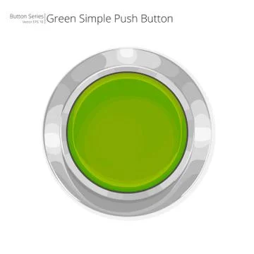 Green Push Button. Stock Illustration