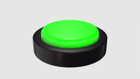 Green Push Button on a Transparent Background. Seamless Loop. Switch 3D. 4K 스톡 동영상 288069265