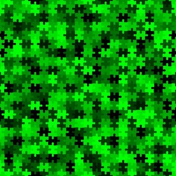 Green puzzle background, banner, texture. Vector jigsaw section template Stock Illustration