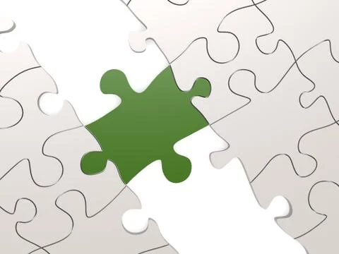 Green puzzle as a bridge Illustrazione stock