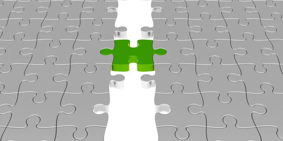 Green puzzle connection Illustrazione stock
