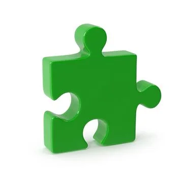 Green Puzzle Piece A Symbol of Problem Solving and Completion Illustrazione stock