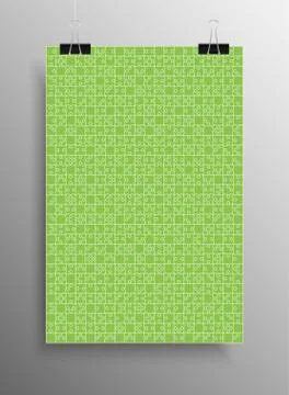 Green Puzzle Pieces - Jigsaw - Vector Illustration Stock Illustration
