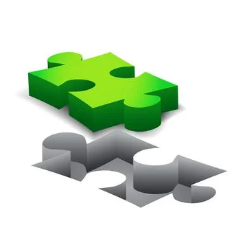 Green Puzzle on white background Stock Illustration