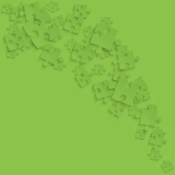 Green Puzzles Pieces - Vector Smoke Jigsaw Stock Illustration