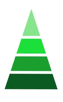 Green pyramid with four horizontal layers Stock Illustration