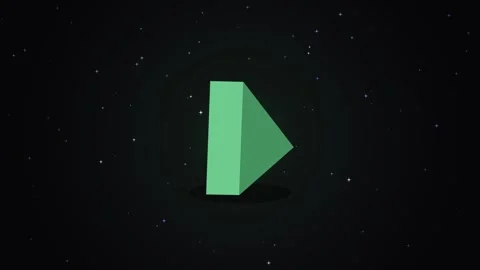 Green pyramid rotating in dark space with subtle stars Vidéo 341486727