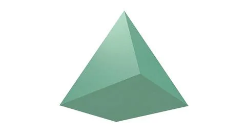 A green pyramid is shown on a white background Stock Illustration