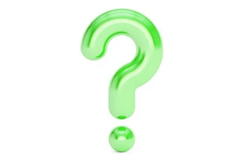 Green question mark, 3D rendering Stock Illustration