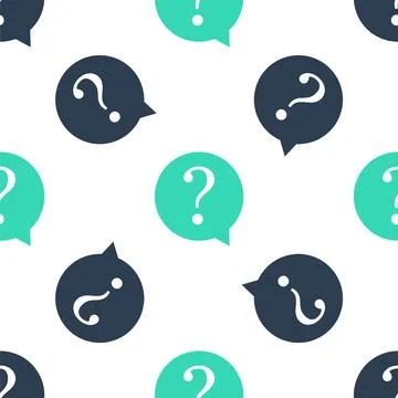 Green Question mark in circle icon isolated seamless pattern on white background Stock Illustration