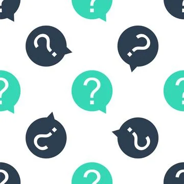 Green Question mark in circle icon isolated seamless pattern on white background Stock Illustration