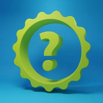 Green Question mark icon isolated on blue background. FAQ sign. Copy files,.. Stock Illustration