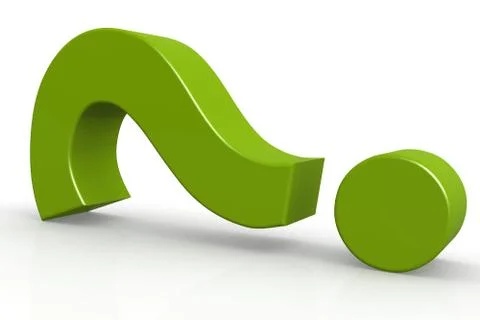 Green question mark on isolate white background イラスト素材