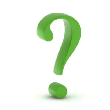 Green question mark isolated on white. Vector Stock Illustration