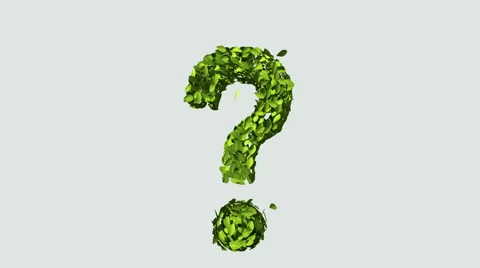 Green question mark made from leaves. (Included alpha) 動画素材 59298566