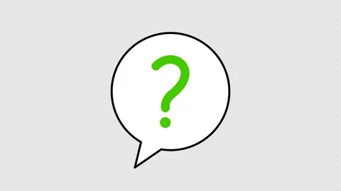 Green question mark pulsing inside a white chat bubble Stock Footage 334724564