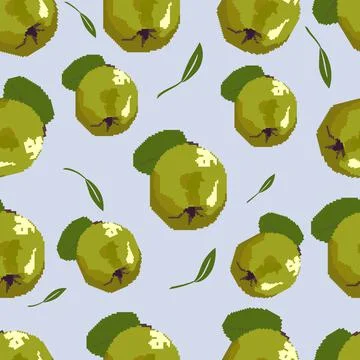 Green quince pattern. Stock Illustration