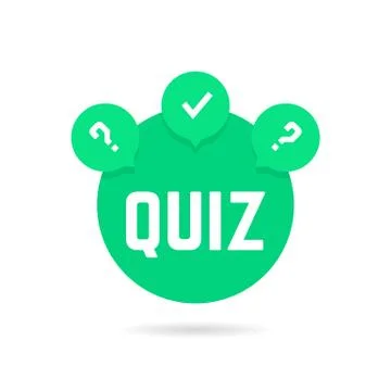 Green quiz icon with speech bubble Stock Illustration