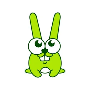 Green rabbit sign Stock Illustration