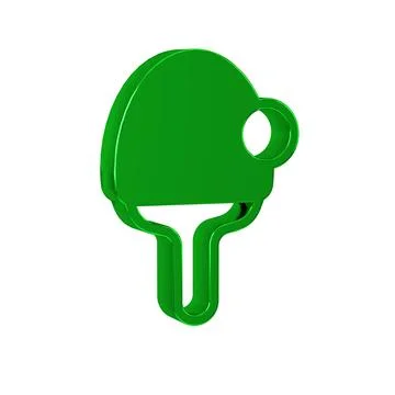 Green Racket for playing table tennis icon isolated on transparent background Ilustração Stock