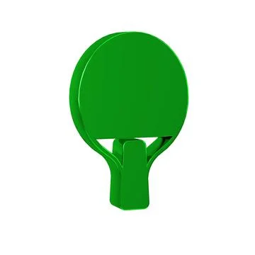 Green Racket for playing table tennis icon isolated on transparent background Ilustração Stock