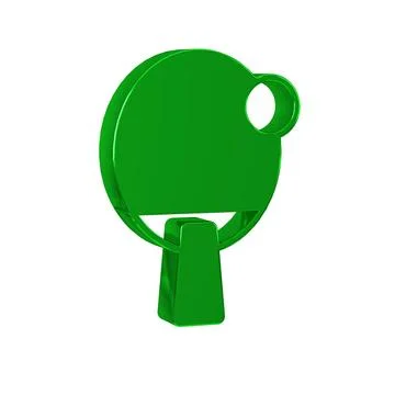 Green Racket for playing table tennis icon isolated on transparent background Ilustração Stock