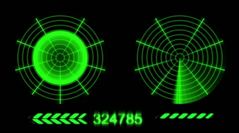 Green Radar on black screen-HD Stock Footage 41388588