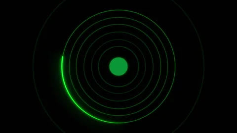 Green Radar Interface With Concentric Rings Seamless Loop Video stock 332948604