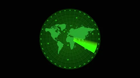 Green radar Navigation is looking for objects. Simple Radar Scanning Stock Footage 164792879