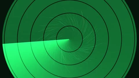 Green Radar Rings and Light Trails Seamless Loop Stock Footage 340630856