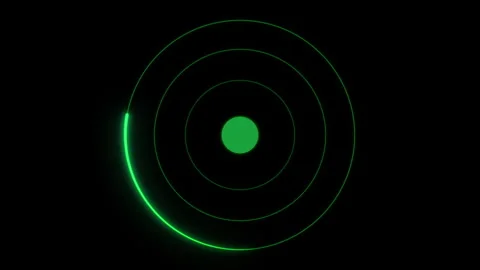 Green Radar Scan Sweep With Concentric Circles Seamless Loop Video stock 332859717