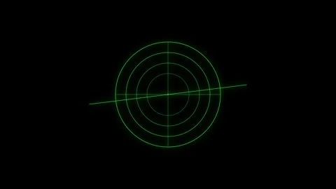 Green Radar Scanner Animation HUD Interface on Dark Background 4K Loop Stock Footage 334593736