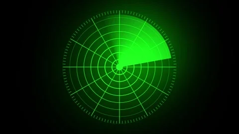 Green Radar Scanner Animation with Rotating Screen and Glowing Circular Grid Stock Footage 311811792
