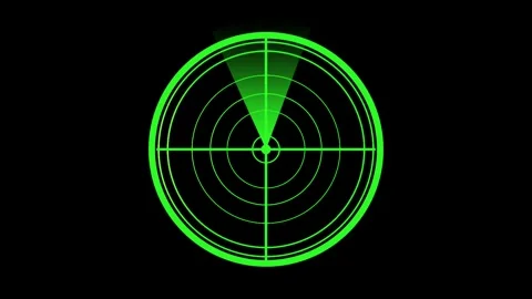 Green Radar Screen Animation with Rotating Scanner Beam Stock Footage 327251245