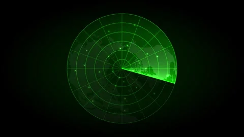 Green Radar Screen Animation with World Map Stock Footage 301290796
